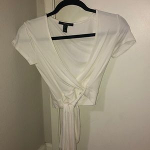 white wrap top
